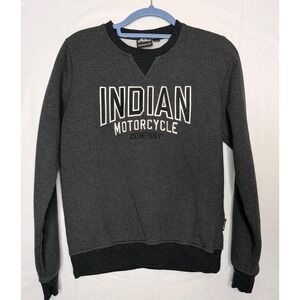 Indian Motorcycle Company Sweatshirt Pullover Embroidered Logo Gray Womens Small